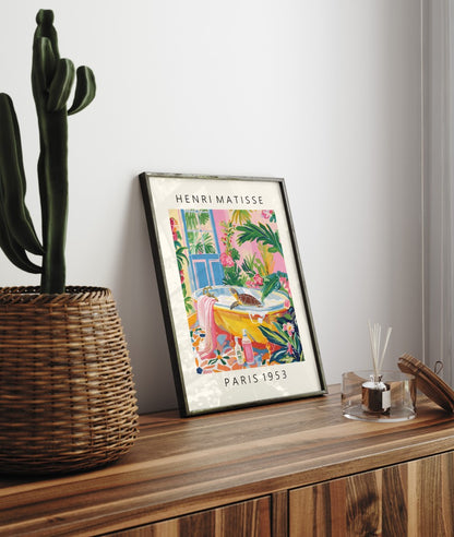 Colorful Henri Matisse inspired tropical print for home decoration.