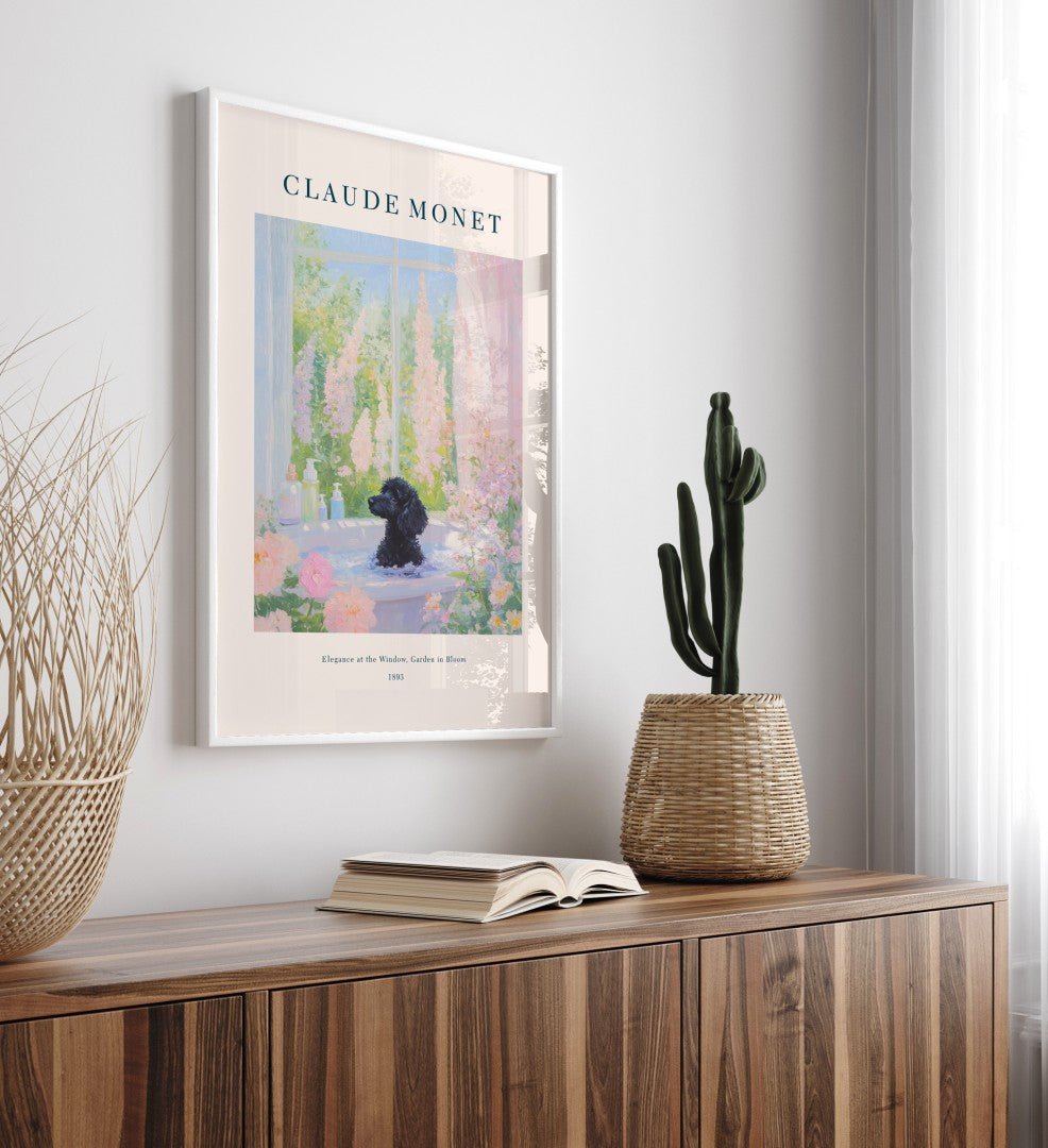 Impressionist Poodle art print perfect bathroom decor for dog lovers